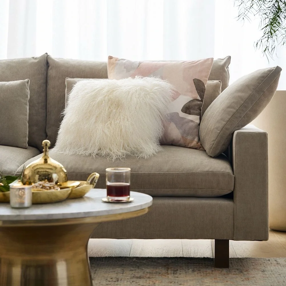 West Elm Mongolian Lamb Pillow Cover + Insert - 16x16